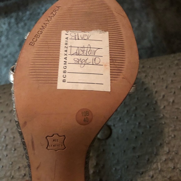 BCBG Max Azria silver strappy sandals Sz 10 - Picture 4 of 5